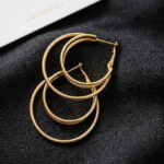 Elegant Gold Plated Hoop Earrings Set for Women