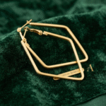 Trendy Gold Plated Geometric Drop Hoop Earrings for Women