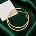 Elegant Gold Plated Double Layer Hoop Earrings for Women