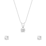 Classic Zircon Set With Necklace & Earrings